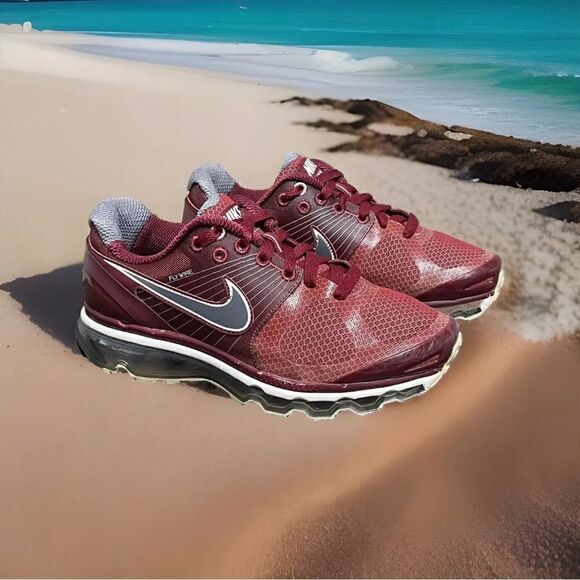 Nike Air Max 2010 Flywire 386374-600 Retro Maroon Women's Sneakers Size 6.5M - Picture 1 of 16